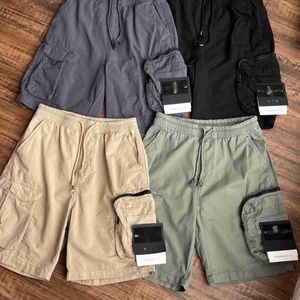 Stone Mens shorts designer spring and summer new large pockets work shorts washed casual five pants shorts
