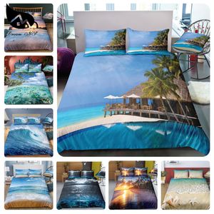 Conjunto de cama Dream NS Modern Nature Set impressão digital 3D Beach Coconut Grove Summer Bedroom Capa de colcha Kit fronha 230727