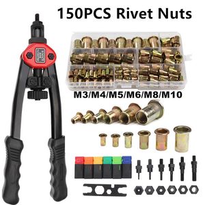 Tool Parts 150PCS Rivet Nut Hand Threaded Nuts Gun BT605 M3 10 Double Insert Manual Riveter Riveting Rivnut 230727