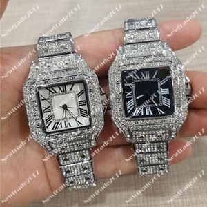 Full Diamond Mens Watches Quartz Movement Iced Out Women Watch Shiny Lover Wristwatch Lifestyle Waterproof Fashion Dress Wristwatc264f