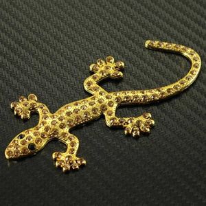 Adesivi per auto Gecko in metallo con diamante solido 3D Decalcomanie modificate264r