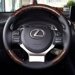 För Lexus är ES LS NX RX300 DIY Custom Suede Leather Hand-Sewn Special Car Interior Steering Wheel Cover178a