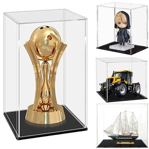 Oggetti decorativi Figurine Alto trasparente fondo nero Acrilico Display Box Assembly Aaction Doll Lego Toy Storage e Ordinamento 230727