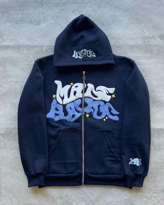 Herrtröjor tröjor y2k brev tryckta hoodies kvinnor höst vinter harajuku zip up hooded tröja män gotiska hiphop överdimensionerade jackor streetwear 142