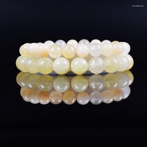 Link Bracelets Natural Light Yellow Chalcedony On Hand Luxury Quartzs Crystal Mica Stone Reiki Energy Jewelry Charm Yoga Gift Pulsera