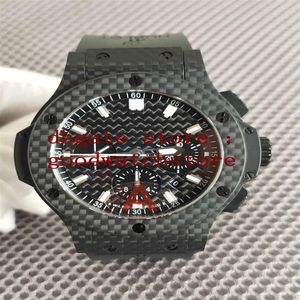 Produkty luksusowe męskie zegarek zegarki stalowe czarne męskie zegarki 44 mm zegarki męskie automatyczne chronograf eta 4100 mężczyzn carbon289e