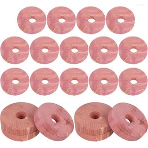 Storage Boxes 20 Pcs Small Ring Wooden Wardrobe Hole Closet Fragrant Moisture-proof Cedar Planks Wafer Dampproof Home Decor