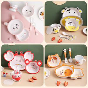 Cups Dishes Utensils Kids Set Natural Bamboo Fiber Baby Cup Toddler Water Suit Cartoon Animal Cute Creative Children Daily Use 230727