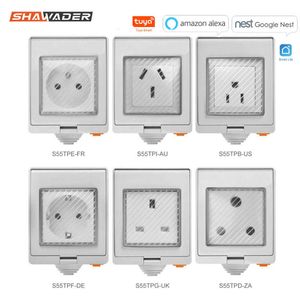 Smart Power Plugs Wi -Fi Smart Outdoor Wall Socket Гуднапроницаемая США/Великобритания/DE/FR/AU/ZA Outlet Outlet Wireless App Voice Tuya Demote Home Automation HKD230727