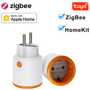 Smart Power Plugs Homekit Tuya Zigbee 30 Plug 16A EU Outlet Meter Remote Control Work With Zigbee2mqttt and Home Assistant Hub 230727