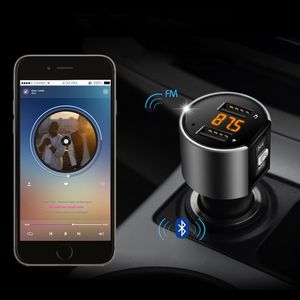 Car MP3 Player Bluetooth Hands Kit FM Transmitter Cigarette Lighter Dual USB Charging Battery Voltage Detection U Disk Play291E