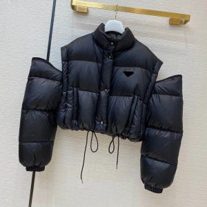 Winterjacke Damen Daunenparkas Langer Mantel Puffer Damenjacken mit Buchstaben Budge Warme Mäntel Ärmelentferner Windjacke S-L