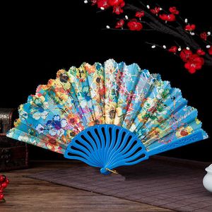 Chinese Style Products Vintage floral folding fan retro chinese hand fan dancing prop craft home decoration gift fan