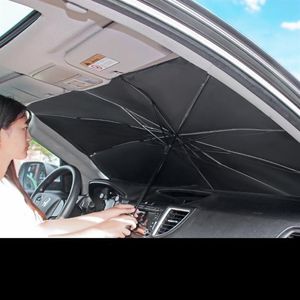 Bilsolskugga för vindrutan vikbara solskyddsparaply för vindrutan i bilen Lätt att lagra skyddsfordon från UV -sol och H282W