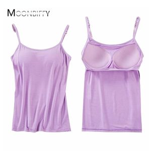 Women's Tanks Camis Summer Padded Bra Tank Top Women Modal Spaghetti Solid Cami Tops Vest Female Camisole with Built In Fitness Yoga Clothing 230727