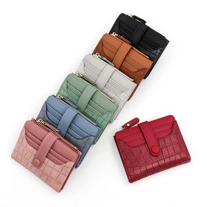 women short wallet purses real leather multicolor Card holder Holders single classic zipper pocket long purse wallets