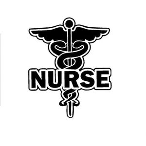 Enfermeira indicador de trabalho estilo amoroso adesivo de carro de vinil preto prata ca-007230G