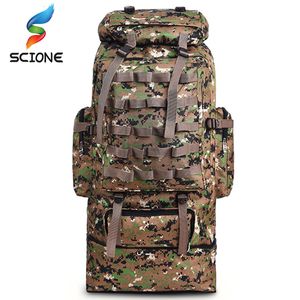 Sacos ao ar livre 100L Mochila tática ao ar livre de grande capacidade Montanhismo Camping Caminhadas Molle Bolsa tática repelente de água 230728