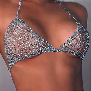 Dental Grills Luxus BH Top Körper Kette Mode Kristall Bikini Harness Dessous Sexy Brust Frau Geburtstag Party Geschenke 230727