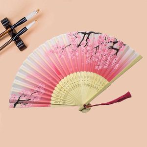 Chinese Style Products Chinese Style Black Vintage Hand Fan Folding Fans Cloth Pattern Art Craft Gift Home Party Decoration Ornaments