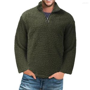 Felpe con cappuccio da uomo Felpe casual Giacche da uomo Tinta unita Colletto alla coreana Pullover Autunno Inverno Peluche Sciolto per Sudaderas