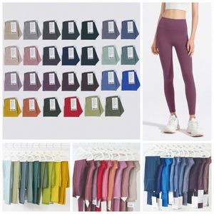 Kvinnor anpassa yogalaggingdesigner leggings naken känsla hög midje sportbyxor andas träning gym elastisk fitness övergripande tights träning lulus