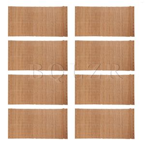 Table Mats BQLZR 8PCS Length 45cm Brown Bamboo Slat Placemats Kitchen Replacement Parts