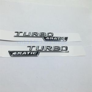 Conjunto de 2 para Mercedes Benz AMG ML GLk TURBO 4MATIC Emblema Decalque Traseiro Cromado Letras 2386