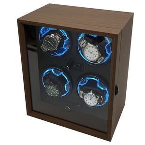 Titta på Winders Watch Winder för automatiska klockor Box Mechanical Watches Rotator Holder Wood Case Winding Cabinet Lagring Lyxiga Displayboxar 230727