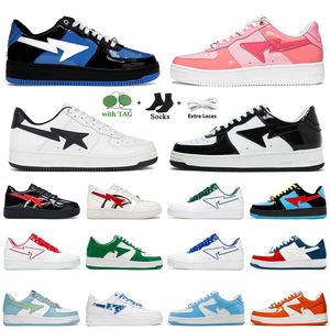 2023 Modische Sportschuhe Bequeme Freizeitschuhe Designer Sk 8 Plateau Sneakers Sta Lackleder Grün Schwarz Weiß Rosa Blau für Männer Frauen Trainer werden