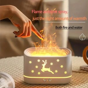 1pc Humidifier Aroma Diffuser Flame Light Spray Humidifier Bedroom Atmosphere Light, Flame Effect, Air Conditioning Effect, Can Add Perfume