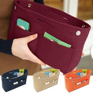 2020 Nova Bolsa Feminina Inserir Bolsa Organizadora Forro de Feltro Bolsa Organizadora de Viagem Casual Bolsas de Armazenamento Doméstico 227f