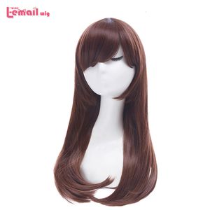 Cosplay Wigs L-email wig Game OW D.Va Cosplay Wigs DVA Cosplay Brown Wig Heat Resistant Synthetic Hair Women Game Cosplay Wig Halloween 230727
