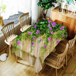 Table Cloth Home Tulips Flowers Table Cloth Print Waterproof Oilproof Home Rectangular Party Table Cover Party Decoration Round Tablecloth R230726