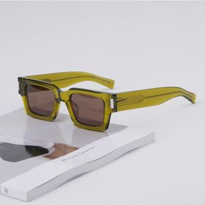 Güneş Gözlüğü Tasarımcısı SL572 Asetat Kadın Erkekler Kare Gözler Retro Vintage Renkli Estetik Modaya Modeli Güneş