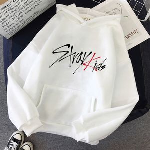 Męskie bluzy bluzy Koreańska gwiazda Stray Kids Unisex Modna Moda nadrukowana przednia kieszeń na polar