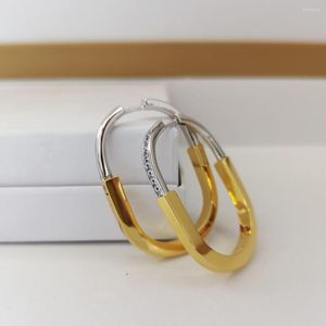 Hoopörhängen mode U-format lås för kvinnor 925 Sterling Silver Top Ear Stud 2023 i smycken gratis föremål