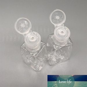 Quadratische transparente 30-ml-Händedesinfektionsmittel-Plastikflasche mit Klappdeckel, 1OZ-Probenflasche für Handwaschflüssigkeit, tragbarer Waschgelbehälter285A