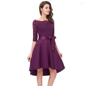 Party Dresses Beauty Emily Purple Lace Formal Prom 2023 Short For Women A-Line Half Sleeve Wedding