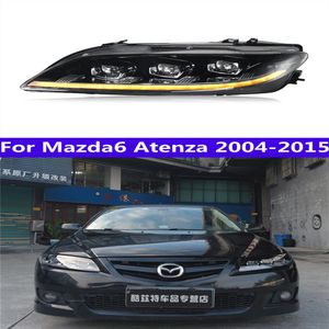 Fernlicht Auto Kopf Lampe Für Mazda 6 LED Scheinwerfer 2004-15 Scheinwerfer Mazda6 Atenza DRL Blinker Engel auge Laufende Light281E