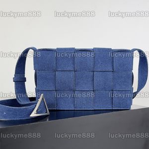 10A 미러 품질 디자이너 벽돌 카세트 호보 백 소형 23cm 고급 핸드백 블루 데님 가방 지갑 여성 클러치 숄더 가방 상자