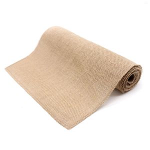 Table Cloth Burlap Tablecloth Runner Hessian Natural Jute For Country Wedding Party Decoration Home Textiles Christmas