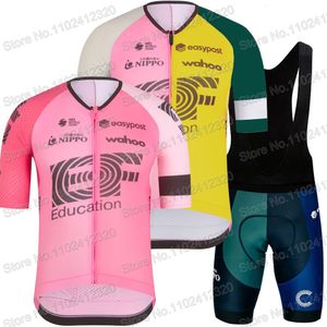 Cykeltröja sätter nippo -teamet set män rosa klädvägscykelskjortor kostym cykelhaklig shorts mtb ropa maillot 230728