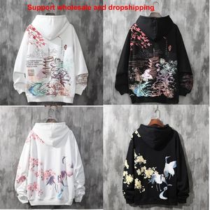 Bluzy damskie bluzy hurtowe upuszczenie anime chiński styl czarny harajuku duże pulovery CS455 230727