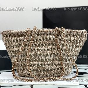 10A Mirror Quality Designers 36cm Straw Basket Bags Womens Large Shopping Tote Bag Luxurys Hobo Summer Beach Handbags Purse Classic Shoulder Chain Strap Bag