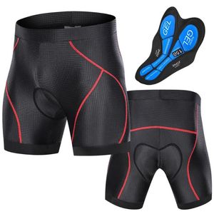 Calções de Ciclismo Masculino 3D Protecção Espessada Roupa Interior Acolchoada Anti-Deslizamento para as Pernas para Andar Bicicleta Calções de Ciclismo Roupa Interior de Fitness318Q