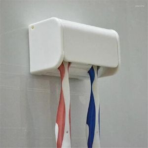 Banyo Aksesuar Seti 1 PC Yapışkan Tip Diş Fırçası Tutucu Kanca Banyo Aksesuarları Toz geçirmez Raf Duvar Monte Yapıştırıcılar Beyaz