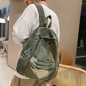 Sırt çantası panelli kadın tuval kawaii kız seyahat kitap çantaları kolej bayan dizüstü bilgisayar sırt çantaları sevimli sırt çantası okul çantası