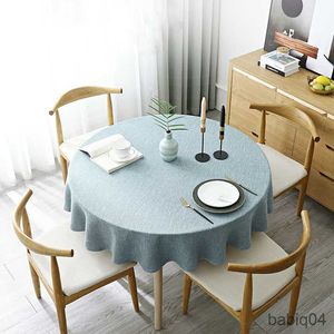 Table Cloth Large Round Tablecloth Solid Color Cotton And Dining Table Cloth R230726