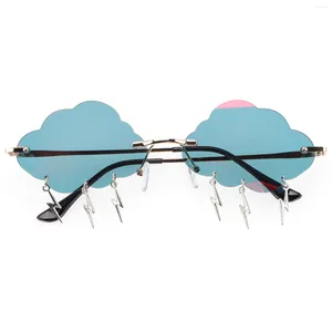 Óculos de sol Havaí Óculos de festa Óculos engraçados Moda Nuvens Retro Masculino Sem Armação